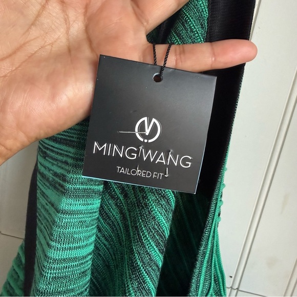 Ming Wang Size Petite L Green Ribbed Space Dye Knit Cardigan and Shell Set NEW! - Picture 7 of 7